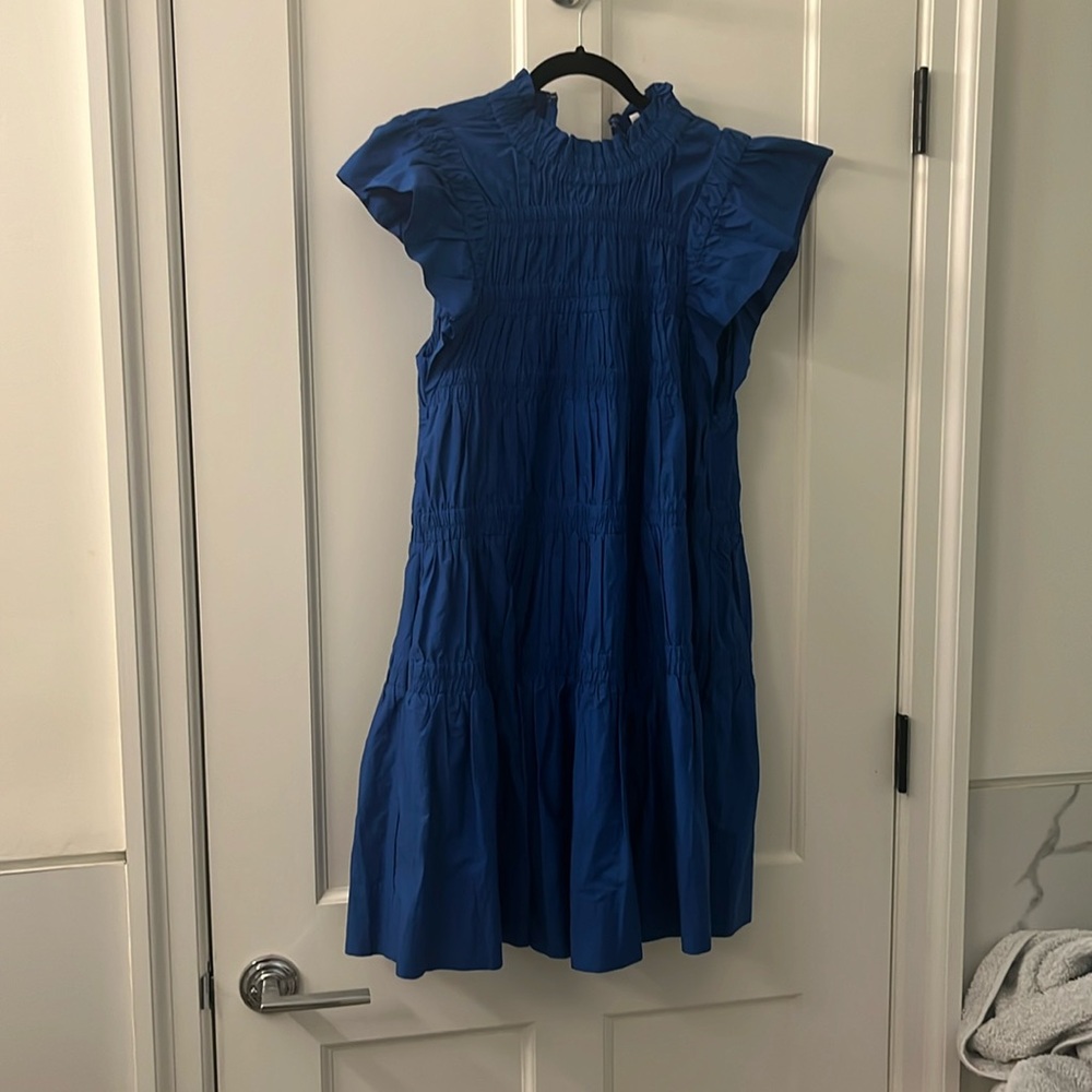 NWT Sea - Blue Cotton Flutter Sleeve Tunic Dress